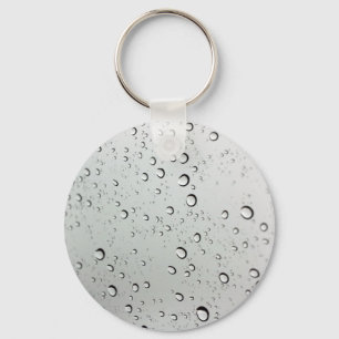 Water Drops on Glass Key Ring