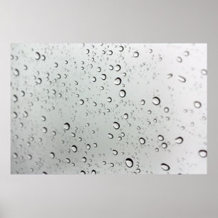 Water Drops on Glass Poster