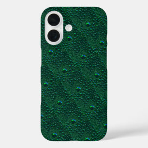 Water Drops on Green Metal iPhone 16 Case