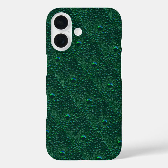 Water Drops on Green Metal Case-Mate iPhone Case (Back)