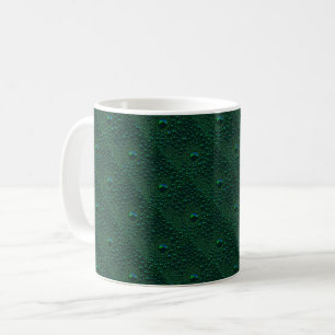 Water Drops on Green Metal Coffee Mug