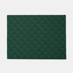 Water Drops on Green Metal Doormat