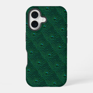 Water Drops on Green Metal iPhone 16 Case