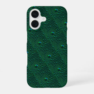Water Drops on Green Metal iPhone 16 Case