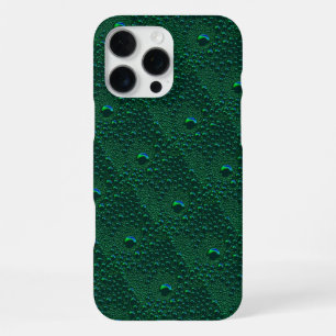 Water Drops on Green Metal iPhone 16 Pro Max Case
