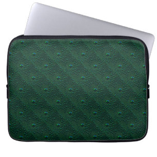 Water Drops on Green Metal Laptop Sleeve