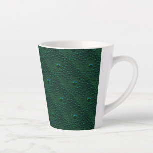 Water Drops on Green Metal Latte Mug