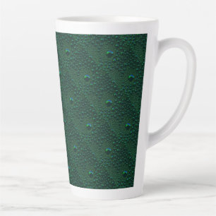 Water Drops on Green Metal Latte Mug