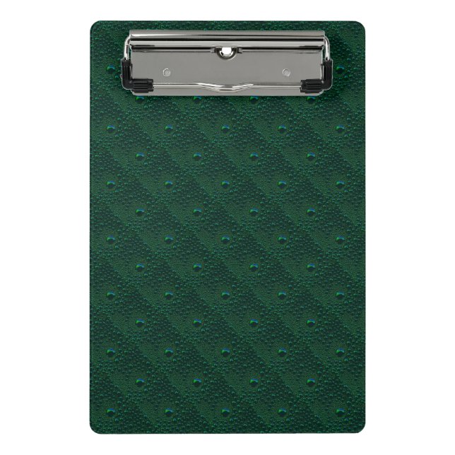 Water Drops on Green Metal Mini Clipboard (Front)