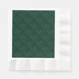 Water Drops on Green Metal Napkin