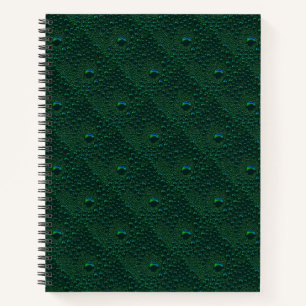 Water Drops on Green Metal Notebook