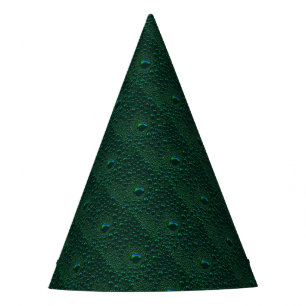 Water Drops on Green Metal Party Hat