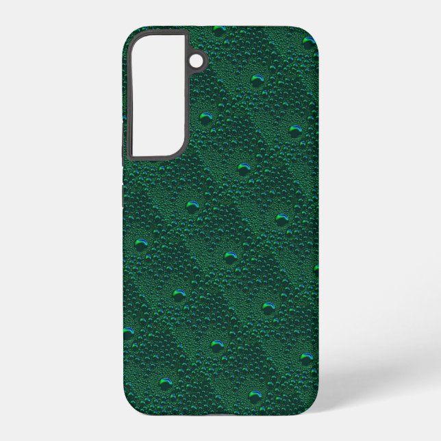 Water Drops on Green Metal Samsung Galaxy S22+ Case (Back)