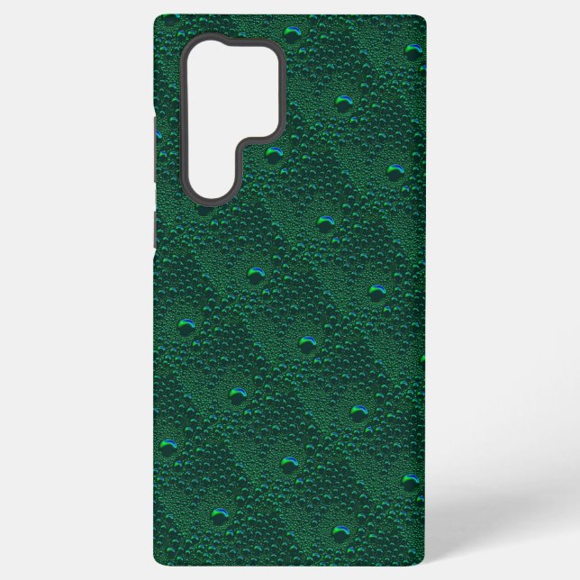 Water Drops on Green Metal Samsung Galaxy S22 Ultra Case (Back)
