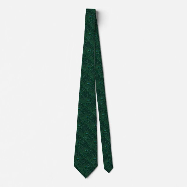 Water Drops on Green Metal Tie (Front)