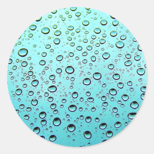 Water drops on window classic round sticker (Front)
