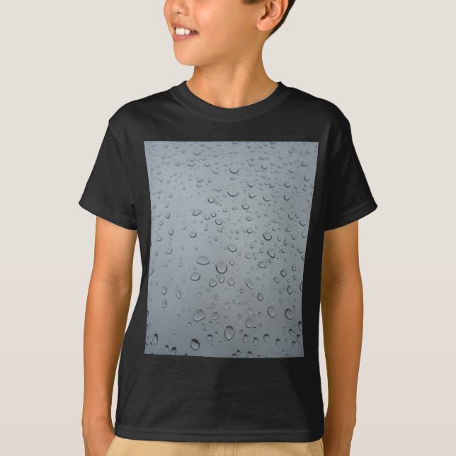 Water Drops on Window, Rain Wallpaper Background T-Shirt (Front)