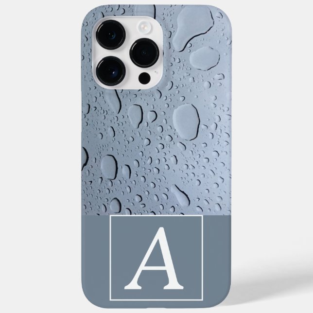 Water Drops Photo Monogram Initials Custom Name Case-Mate iPhone Case (Back)