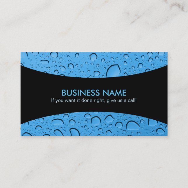 Water Drops Slogans Business Cards (Front)