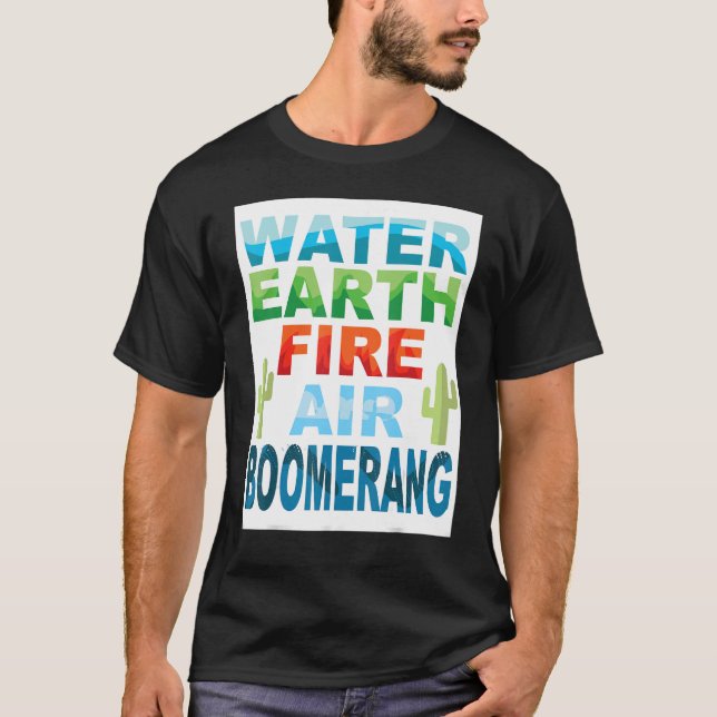 Water Earth Fire Air Repeat Boomerang Player Sport T-Shirt (Front)