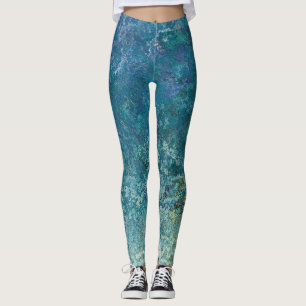 Water Element Inspired Alcohol Ink Abstract Leggings
