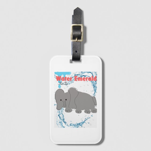Water emerald luggage tag (Front Vertical)