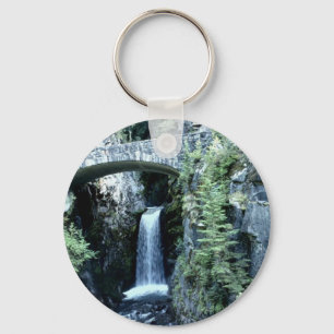 Water fall by bridge waterfall key ring