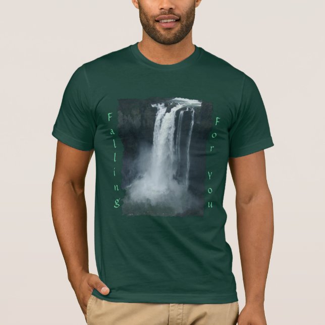 Water-fall Nature Scene Romantic T-Shirt (Front)