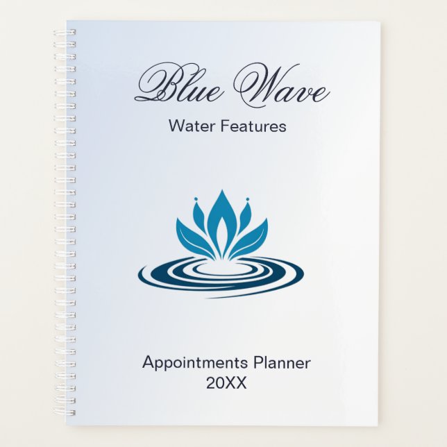 Water Feature Blue Business  Planner (Front)
