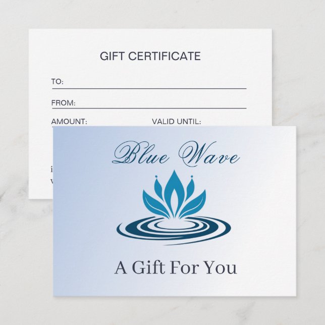Water Feature Business Gift Certificate (Front/Back)