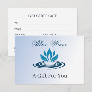 Water Feature Business Gift Certificate