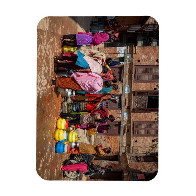 Water fetch in Bhaktapur Nepal Magnet (Vertical)