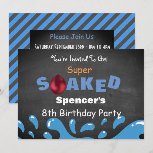 Water Fight Birthday Party Invitation