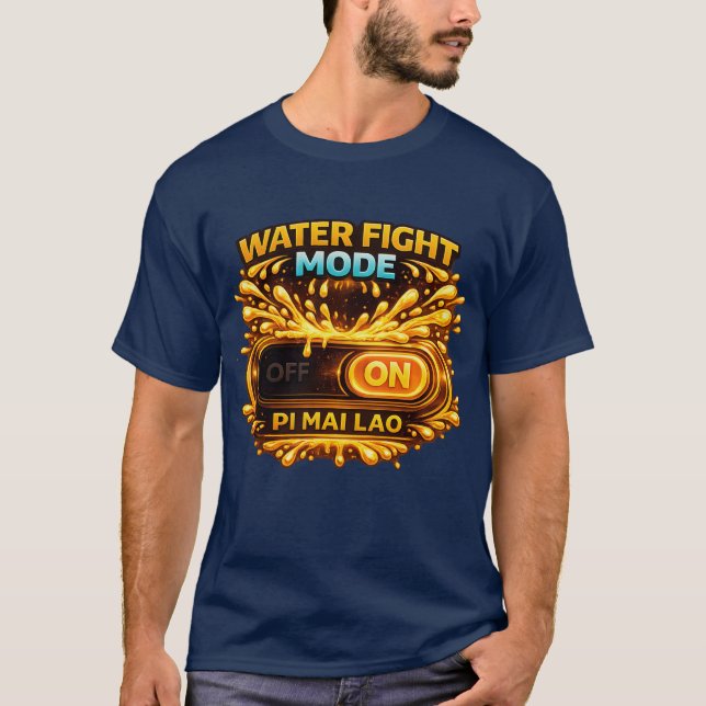 Water Fight Mode ON – Pi Mai Lao Festival Gaming T-Shirt (Front)