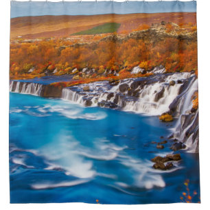 Water flow in Iceland Europe Shower Curtain