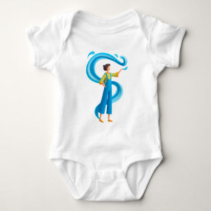 Water Flow Study – Blue Swirl Science Art Kids Baby Bodysuit