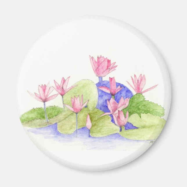 Water Flowers Magnet (Front)