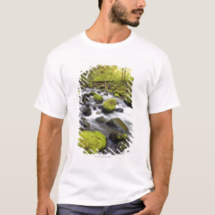 Water Flowing By Moss Covered Rocks In A Stream T-Shirt