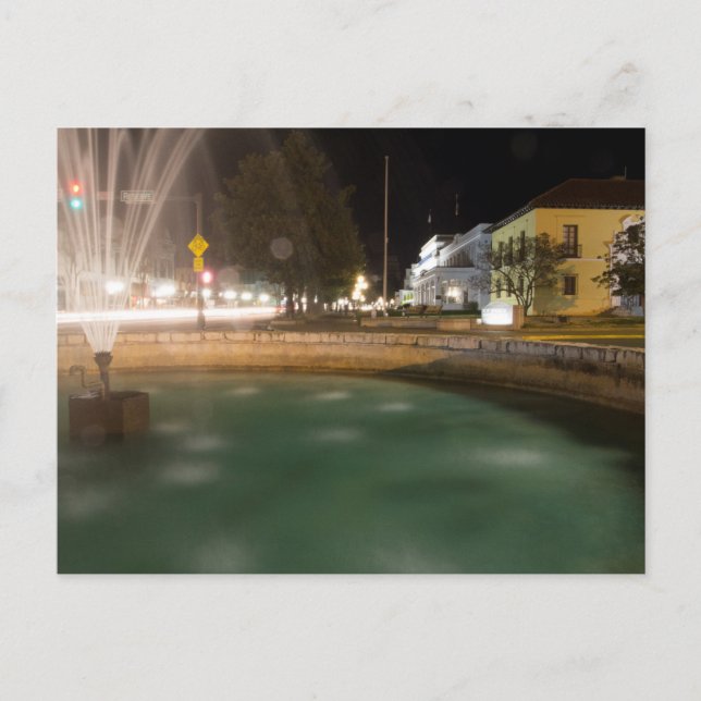 Water fountain and Bathhouse Row, Hot Springs, AR Postcard (Front)