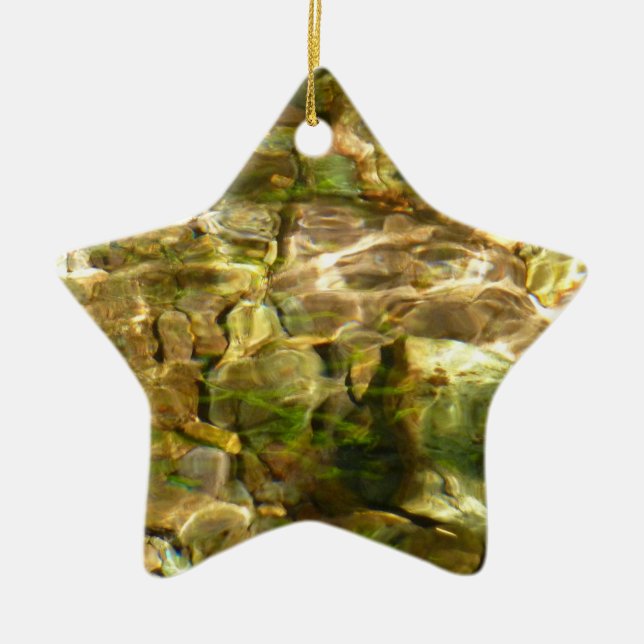 Water from Hot Springs Green-Gold Nature Ceramic Tree Decoration (Front)