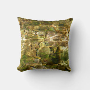 Water from Hot Springs Green-Gold Nature Cushion