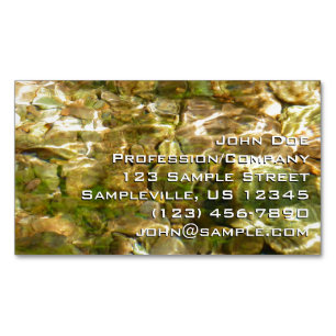 Water from Hot Springs Green-Gold Nature Magnetic Business Card