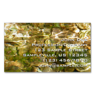 Water from Hot Springs Green-Gold Nature Magnetic Business Card