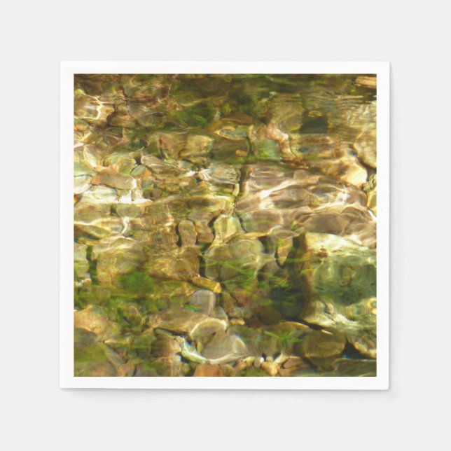 Water from Hot Springs Green-Gold Nature Napkin (Front)