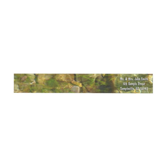 Water from Hot Springs Green-Gold Nature Wrap Around Label (Individual)