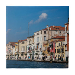 Water Front Along The Grand Canal Of Venice Tile