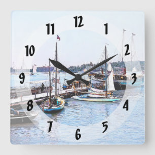 Water Front Put-In-Bay OH c1904 Square Wall Clock