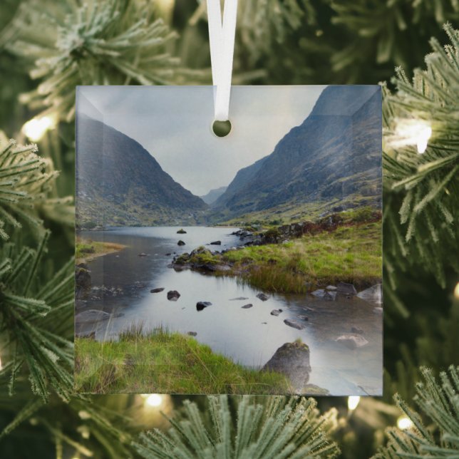 Water | Gap of Dunloe County Kerry Ireland Glass Tree Decoration (Insitu)