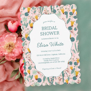 Water Garden Floral Bridal Shower Cute CUSTOM  Invitation