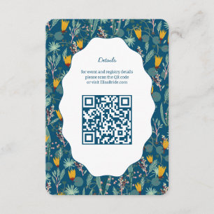 Water Garden Floral Bridal Shower Cute CUSTOM QR Enclosure Card